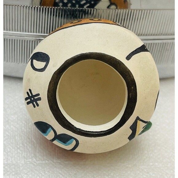 Native American Art Handmade Hand Painted Pottery Vase Miniature Signed CRW - Picture 8 of 11